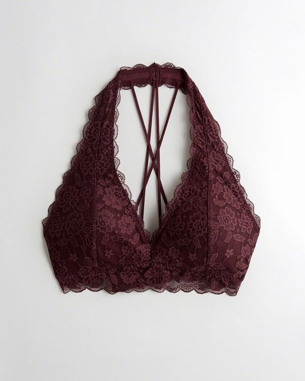 Bralette Hollister Donna Strappy Halterlette With Removable Pads Bordeaux Italia (725SVPAE)